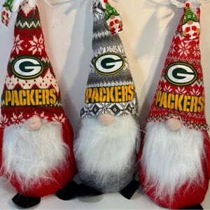 Green Bay Packers Gnome Trio - Red, Gray, Green